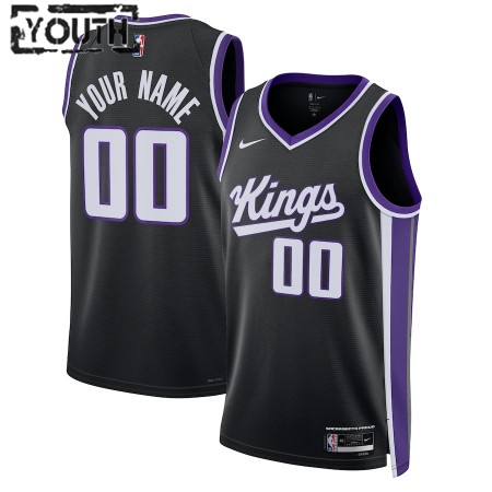 Barn Sacramento Kings Tröja Skräddarsydda Nike 2023-24 Icon Edition Svart Swingman
